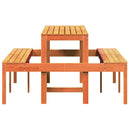 vidaXL viaszbarna tömör fenyőfa piknik asztal 160 x 134 x 75 cm