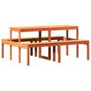 vidaXL viaszbarna tömör fenyőfa piknik asztal 160 x 134 x 75 cm