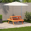vidaXL viaszbarna tömör fenyőfa piknik asztal 105 x 134 x 75 cm