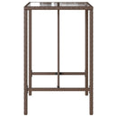 vidaXL barna polyrattan kültéri bárasztal 70 x 70 x 110 cm