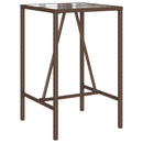 vidaXL barna polyrattan kültéri bárasztal 70 x 70 x 110 cm