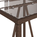 vidaXL barna polyrattan kültéri bárasztal 70 x 70 x 110 cm