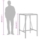 vidaXL barna polyrattan kültéri bárasztal 70 x 70 x 110 cm
