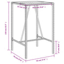vidaXL barna polyrattan kültéri bárasztal 70 x 70 x 110 cm