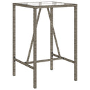 vidaXL szürke polyrattan kültéri bárasztal 70 x 70 x 110 cm