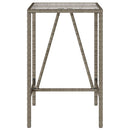 vidaXL szürke polyrattan kültéri bárasztal 70 x 70 x 110 cm