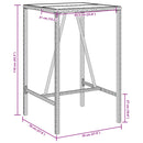 vidaXL szürke polyrattan kültéri bárasztal 70 x 70 x 110 cm