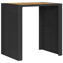 vidaXL fekete polyrattan kerti bárasztal akácfa lappal 105x80x110 cm