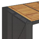 vidaXL fekete polyrattan kerti bárasztal akácfa lappal 105x80x110 cm