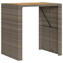 vidaXL szürke polyrattan kerti bárasztal akácfa lappal 105x80x110 cm