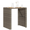 vidaXL szürke polyrattan kerti bárasztal akácfa lappal 105x80x110 cm