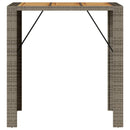 vidaXL szürke polyrattan kerti bárasztal akácfa lappal 105x80x110 cm