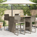 vidaXL szürke polyrattan kerti bárasztal akácfa lappal 145x80x110 cm