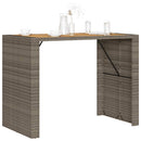 vidaXL szürke polyrattan kerti bárasztal akácfa lappal 145x80x110 cm