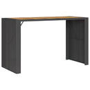 vidaXL fekete polyrattan kerti bárasztal akácfa lappal 185x80x110 cm