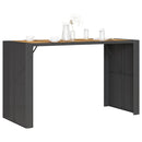 vidaXL fekete polyrattan kerti bárasztal akácfa lappal 185x80x110 cm