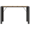 vidaXL fekete polyrattan kerti bárasztal akácfa lappal 185x80x110 cm