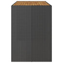 vidaXL fekete polyrattan kerti bárasztal akácfa lappal 185x80x110 cm