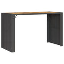 vidaXL fekete polyrattan kerti bárasztal akácfa lappal 185x80x110 cm