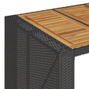 vidaXL fekete polyrattan kerti bárasztal akácfa lappal 185x80x110 cm