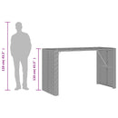 vidaXL fekete polyrattan kerti bárasztal akácfa lappal 185x80x110 cm
