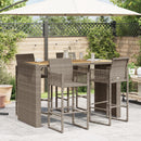vidaXL szürke polyrattan kerti bárasztal akácfa lappal 185x80x110 cm