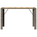vidaXL szürke polyrattan kerti bárasztal akácfa lappal 185x80x110 cm