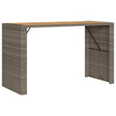 vidaXL szürke polyrattan kerti bárasztal akácfa lappal 185x80x110 cm