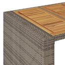 vidaXL szürke polyrattan kerti bárasztal akácfa lappal 185x80x110 cm
