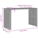vidaXL szürke polyrattan kerti bárasztal akácfa lappal 185x80x110 cm