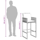 vidaXL 2 db fekete polyrattan kerti bárszék párnával