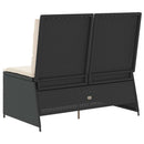vidaXL fekete polyrattan dönthető kerti pad párnával