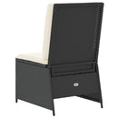 vidaXL fekete polyrattan dönthető kerti kanapé párnákkal