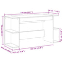 vidaXL füstös tölgy színű szerelt fa íróasztal 140x50x75 cm