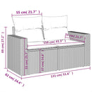 vidaXL 11 részes szürke polyrattan kerti ülőgarnitúra párnákkal