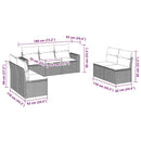 vidaXL 7 részes fekete polyrattan kerti ülőgarnitúra párnával