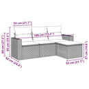 vidaXL 4 részes fekete polyrattan kerti ülőgarnitúra párnákkal