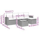 vidaXL 6 részes fekete polyrattan kerti ülőgarnitúra párnákkal