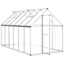 vidaXL ezüstszínű alumínium melegház alapvázzal 334x169x195 cm