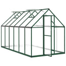 vidaXL zöld alumínium melegház alapvázzal 334x169x195 cm