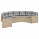 vidaXL 2 részes bézs polirattan félkör alakú kerti kanapészett
