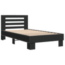 vidaXL fekete szerelt fa és fém ágykeret 90 x 190 cm
