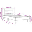 vidaXL fekete szerelt fa és fém ágykeret 90 x 190 cm