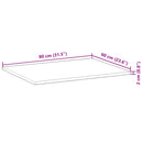 vidaXL kezeletlen tömör akácfa fürdőszobapult 80x60x2 cm