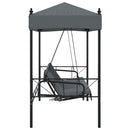 vidaXL sötétszürke acél kerti hintapad tetővel