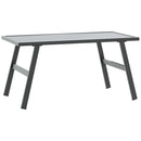 vidaXL fekete porszórt acél kerti dohányzóasztal 90 x 45 x 35 cm