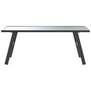vidaXL fekete porszórt acél kerti dohányzóasztal 90 x 45 x 35 cm
