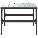 vidaXL fekete porszórt acél kerti dohányzóasztal 90 x 45 x 35 cm