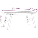 vidaXL fekete porszórt acél kerti dohányzóasztal 90 x 45 x 35 cm