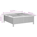 vidaXL fekete polyrattan és akácfa kerti asztal 70 x 70 x 25 cm